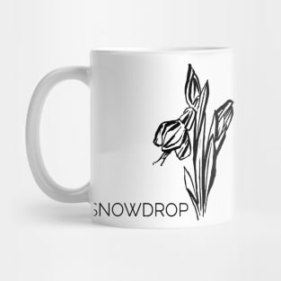 Snowdrop line drawing Mug